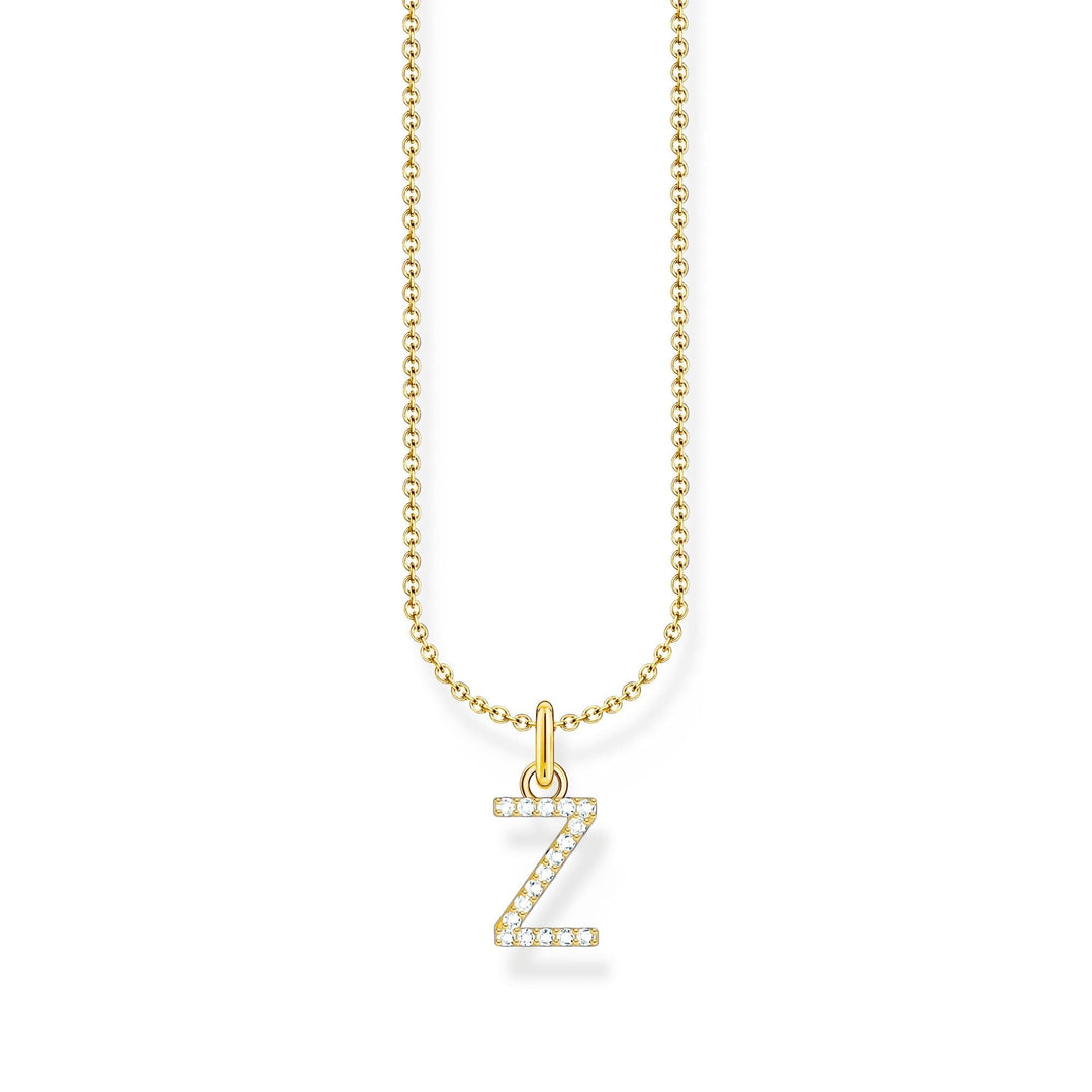 THOMAS SABO Necklace with letter pendant Z and white zirconia - gold
