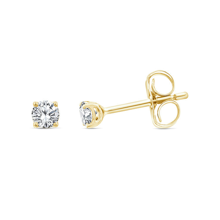 0.25ct Lab Grown Diamond Earrings in 9K Yellow Gold