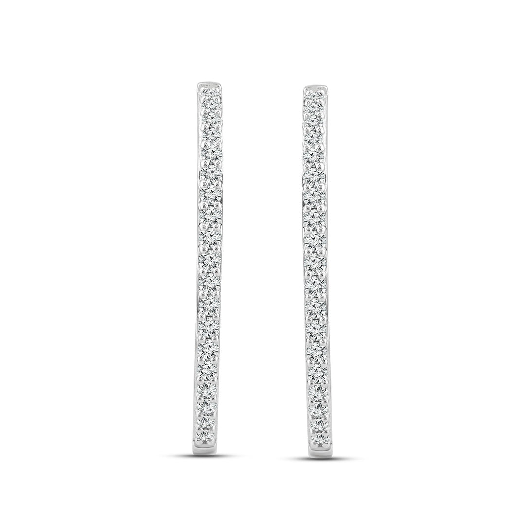 2.00ct Lab Grown Diamond Hoop Earrings in 18K White Gold