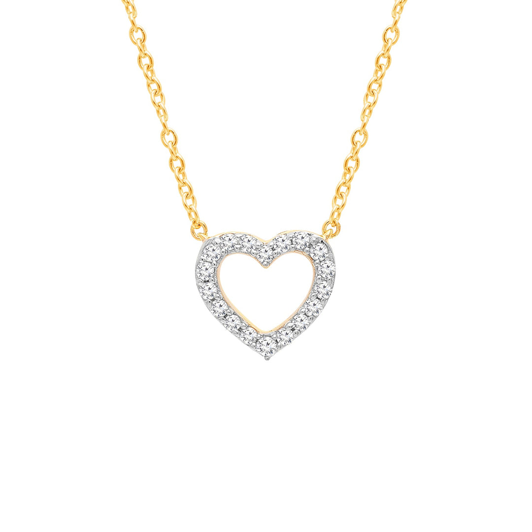 0.1ct Lab Grown Diamond Necklace in 9K Yellow Gold