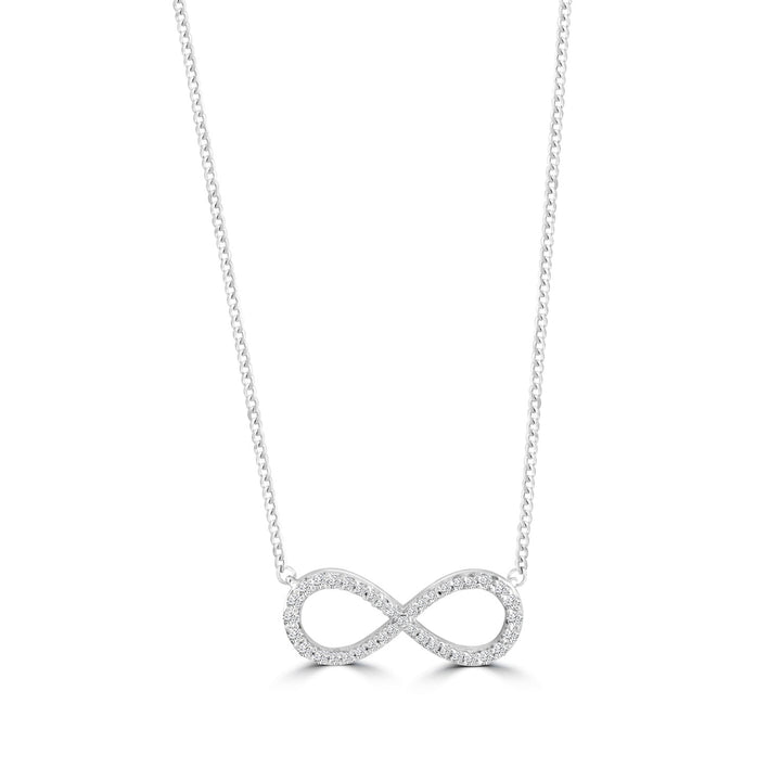 Diamond Necklace with 0.10ct Diamonds in 9K White Gold