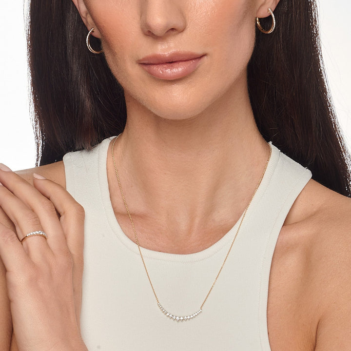 Diamond Necklace with 0.50ct Diamonds in 9K Yellow Gold