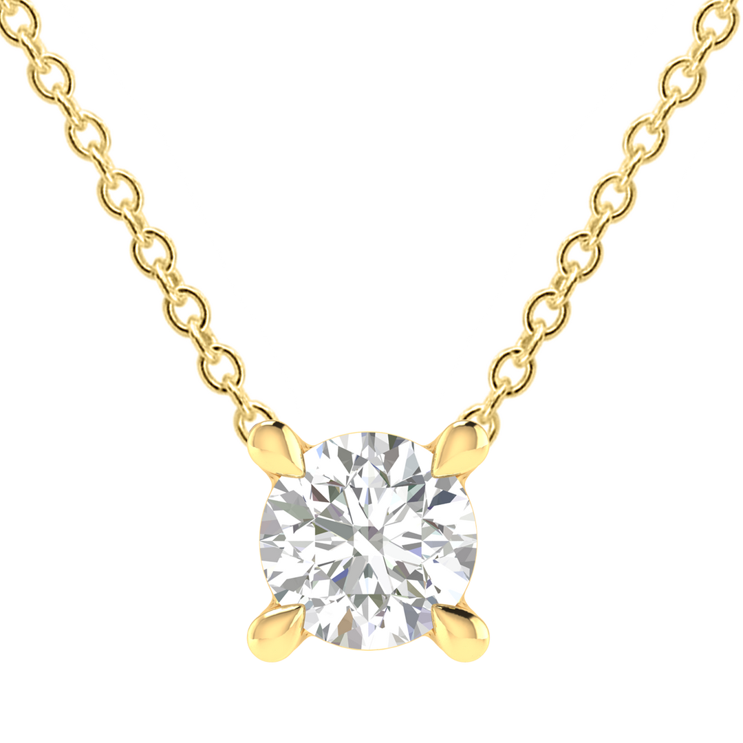 Diamond Round Necklace with 0.25ct Diamonds in 9K Yellow Gold