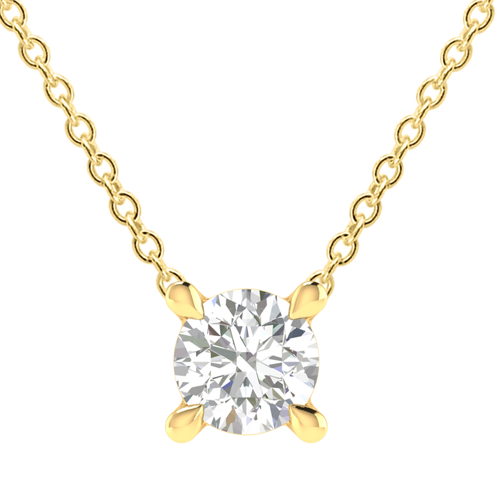 Diamond Round Necklace with 0.25ct Diamonds in 9K Yellow Gold