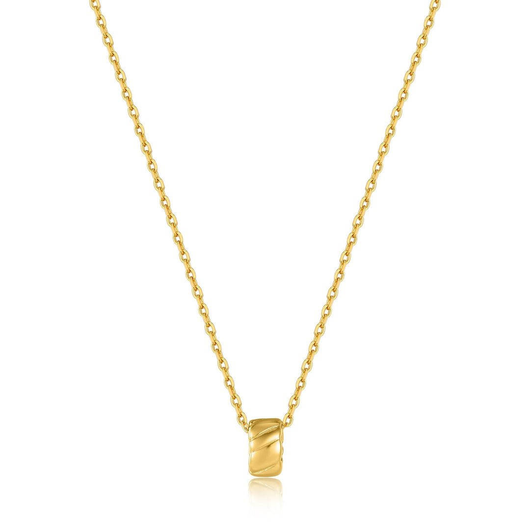 Ania Haie Gold Smooth Twist Pendant Necklace