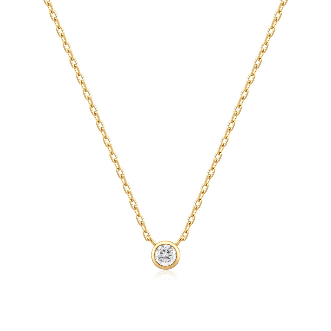 Ania Haie Gold Round Solitaire Cubic Zirconia Necklace