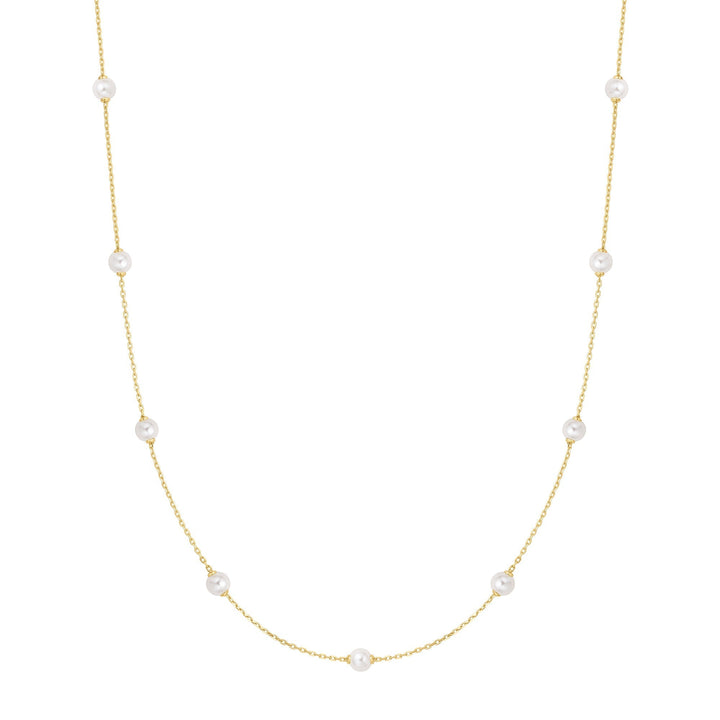 Ania Haie Gold Shell Pearl Station Chain Necklace