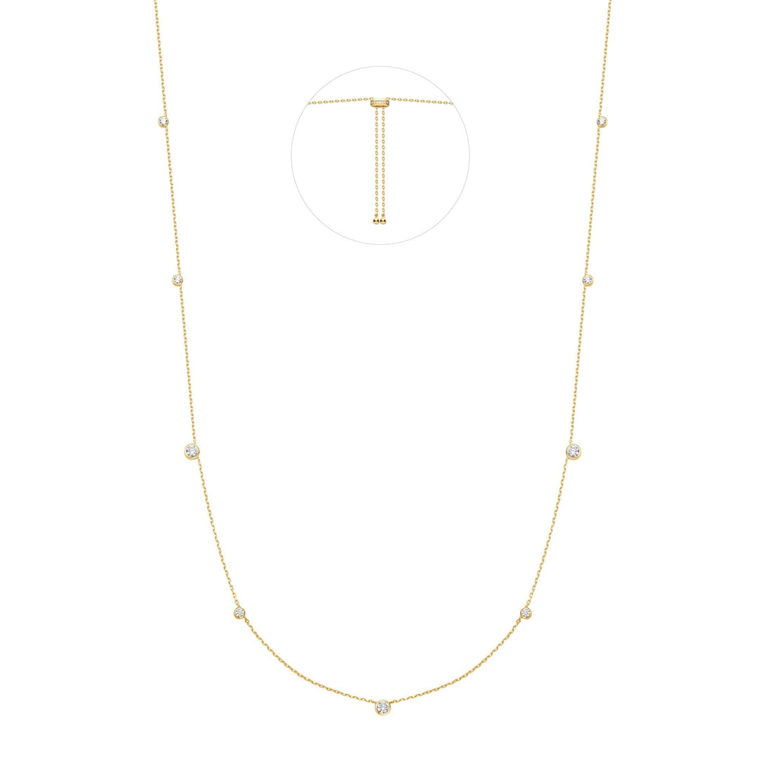 Ania Haie Gold Bezel Cubic Zirconia Station Necklace