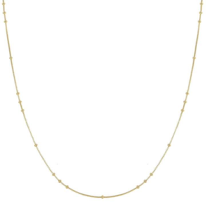 Gold Mini Bead Station Necklace