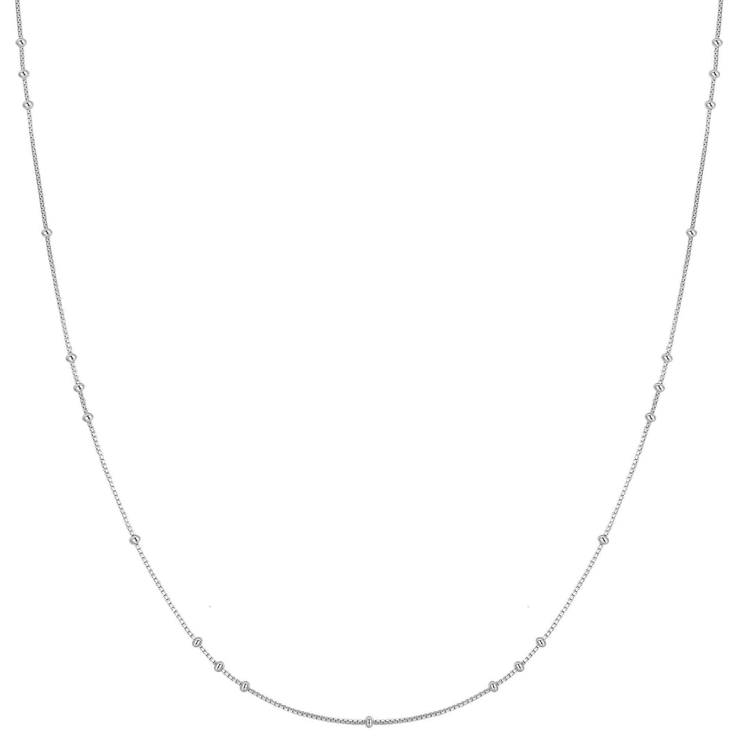Silver Mini Bead Station Necklace