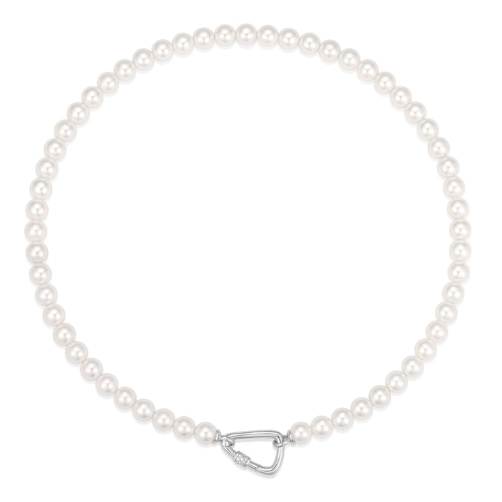 Ania Haie Silver Lobster Clasp Shell Pearl Necklace