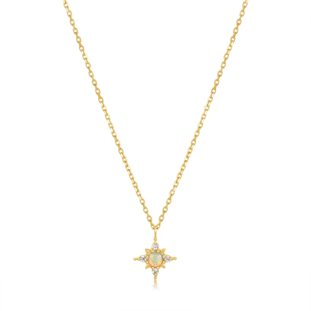 Ania Haie 14kt Gold Opal and White Sapphire Star Necklace
