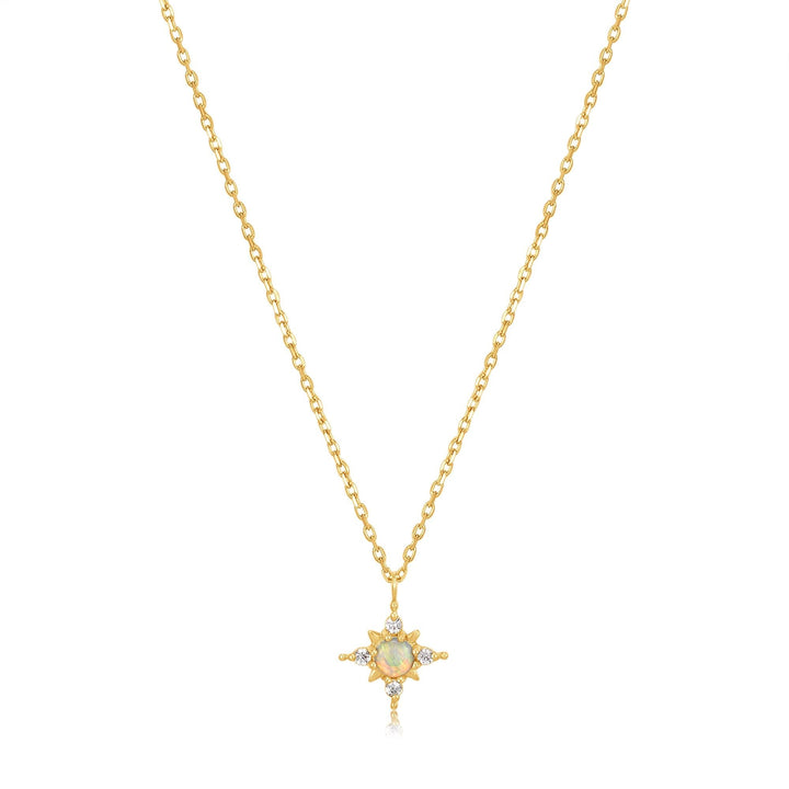 Ania Haie 14kt Gold Opal and White Sapphire Star Necklace