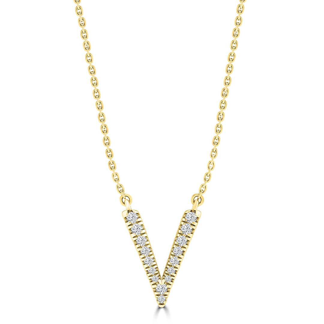 0.10ct HI I1 Diamond Necklace 40-45cm in 9K Yellow Gold