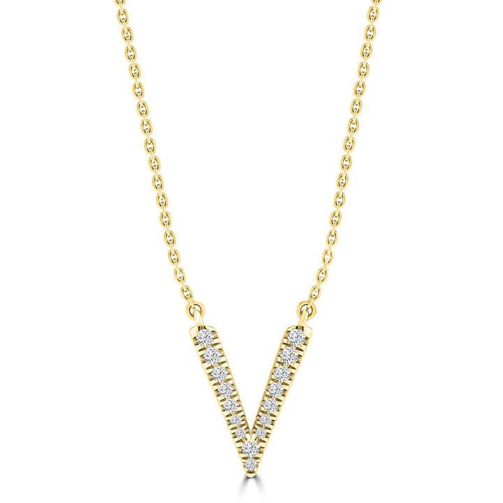 0.10ct HI I1 Diamond Necklace 40-45cm in 9K Yellow Gold