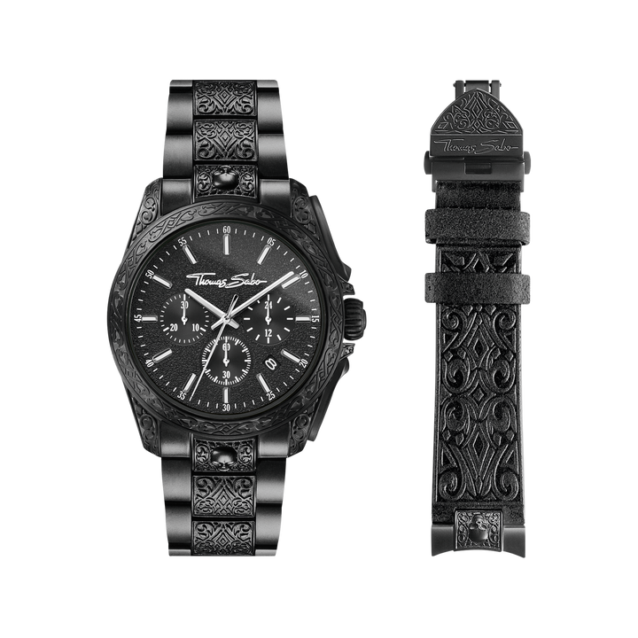 Thomas Sabo Men's watch Rebel at heart Chronograph black